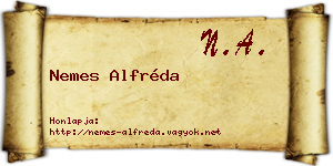 Nemes Alfréda névjegykártya